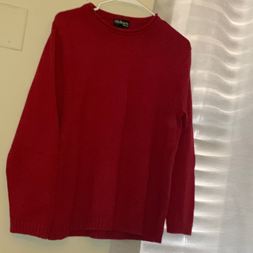 100% cotton ruby red sweater